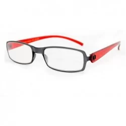 Square Slim Extra Ligh Weight Flexible Plastic Fashion Clear Lens Glasses - Red - CG11ORJMHE9 $9.25