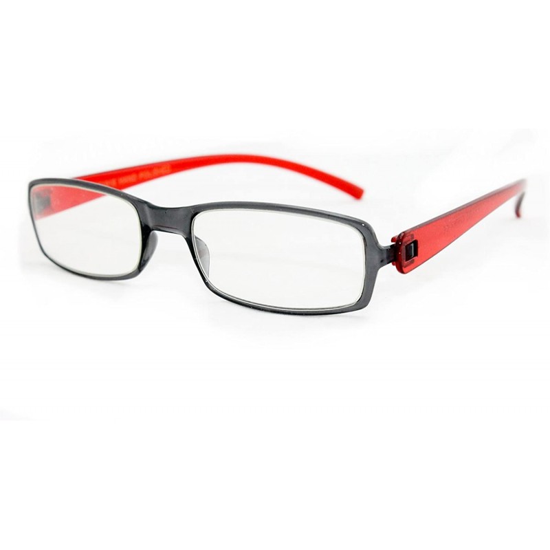 Square Slim Extra Ligh Weight Flexible Plastic Fashion Clear Lens Glasses - Red - CG11ORJMHE9 $9.25