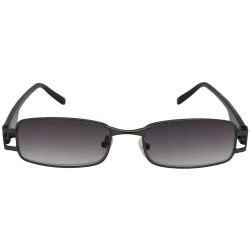 Rectangular Slim Full Lens Reader Sunglasses R68 - Pewter Frame-gray Lenses - C81890WTTUL $13.03
