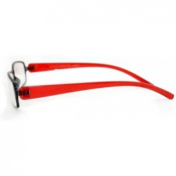 Square Slim Extra Ligh Weight Flexible Plastic Fashion Clear Lens Glasses - Red - CG11ORJMHE9 $9.25