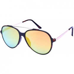 Aviator Modern Top Bar Aviators w/Flat Color Mirrored Lens 53094-FLREV - Matte Demi - C1182KDNMR0 $18.63