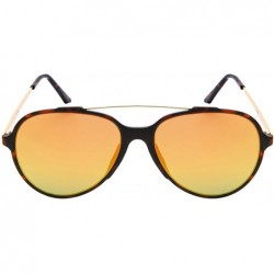 Aviator Modern Top Bar Aviators w/Flat Color Mirrored Lens 53094-FLREV - Matte Demi - C1182KDNMR0 $9.43