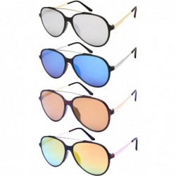 Aviator Modern Top Bar Aviators w/Flat Color Mirrored Lens 53094-FLREV - Matte Demi - C1182KDNMR0 $9.43