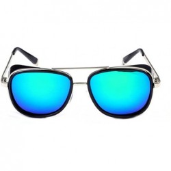 Square Men and women windproof sunglasses retro personality square sunglasses - C6 - CQ18DCUDNHO $7.32