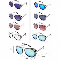 Square Men and women windproof sunglasses retro personality square sunglasses - C6 - CQ18DCUDNHO $7.32