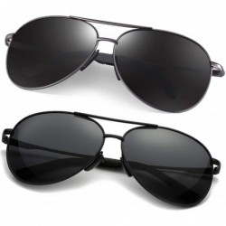 Round Polarized Aviator Sunglasses for Men - Metal Frame Sports UV 400 Protection Mens Women Sunglasses 2261 - CX18WEL6ATX $1...