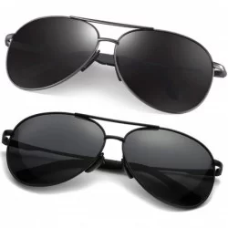 Round Polarized Aviator Sunglasses for Men - Metal Frame Sports UV 400 Protection Mens Women Sunglasses 2261 - CX18WEL6ATX $3...