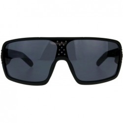 Shield Mens Sporty Robotic Shield Kush Gangster Plastic Sunglasses - Black Red - CA18CNLKC2I $12.95