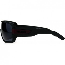 Shield Mens Sporty Robotic Shield Kush Gangster Plastic Sunglasses - Black Red - CA18CNLKC2I $12.95