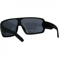 Shield Mens Sporty Robotic Shield Kush Gangster Plastic Sunglasses - Black Red - CA18CNLKC2I $12.95