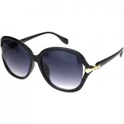 Butterfly Womens Ribbon Expose Side Lens Luxury Butterfly Sunglasses - Black Smoke - C518OQTWA69 $23.00