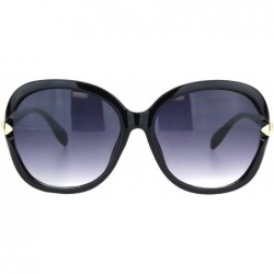 Butterfly Womens Ribbon Expose Side Lens Luxury Butterfly Sunglasses - Black Smoke - C518OQTWA69 $9.51