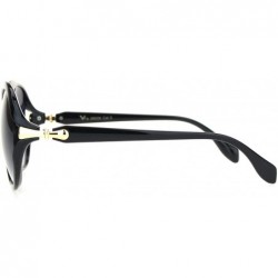 Butterfly Womens Ribbon Expose Side Lens Luxury Butterfly Sunglasses - Black Smoke - C518OQTWA69 $9.51