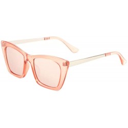 Cat Eye Thick Plastic Frame Square Cat Eye Sunglasses - Pink Crystal - CK1987GUEMR $14.52