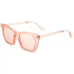 Cat Eye Thick Plastic Frame Square Cat Eye Sunglasses - Pink Crystal - CK1987GUEMR $27.58