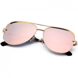 Aviator Mirrored Aviator Sunglasses For Men Women Fashion Designer UV400 Sun Glasses - Gold/Pink Mirrored - CJ18DTKGZOH $13.88
