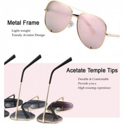 Aviator Mirrored Aviator Sunglasses For Men Women Fashion Designer UV400 Sun Glasses - Gold/Pink Mirrored - CJ18DTKGZOH $13.88