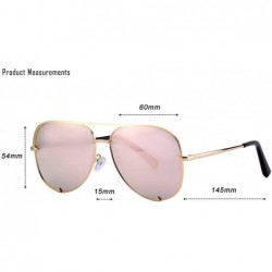 Aviator Mirrored Aviator Sunglasses For Men Women Fashion Designer UV400 Sun Glasses - Gold/Pink Mirrored - CJ18DTKGZOH $13.88