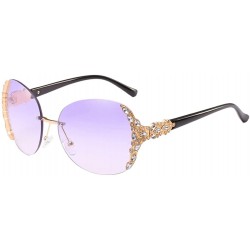 Sport Classic Vintage Rimless PC Ladies Womens Sunglasses for Fashion Eyewear - Purple - CI18DM3TT7E $26.56
