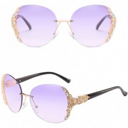 Sport Classic Vintage Rimless PC Ladies Womens Sunglasses for Fashion Eyewear - Purple - CI18DM3TT7E $12.37