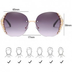 Sport Classic Vintage Rimless PC Ladies Womens Sunglasses for Fashion Eyewear - Purple - CI18DM3TT7E $12.37