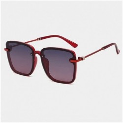 Square Diamond Decoration Legs Square Polarized Sunglasses for Men Women - C5 Red Gray Red - C01987AYYKM $13.51