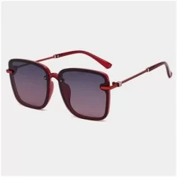 Square Diamond Decoration Legs Square Polarized Sunglasses for Men Women - C5 Red Gray Red - C01987AYYKM $27.38