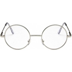 Round Unisex Sunglasses Retro Silver Grey Yellow Drive Holiday Round Non-Polarized UV400 - Silver White - CC18RH6TCZ7 $8.42