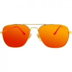 Sport Polarized Military style metal aviator sunglasses for men and women - Red - C018YIYUZWG $29.58