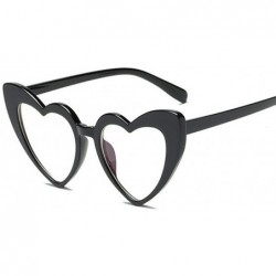 Oval Women Retro Fashion Heart-shaped Shades Sunglasses Integrated UV Glasses - F - CN18UN0I4N5 $10.39