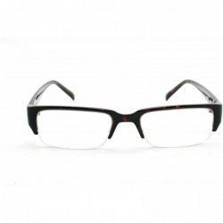 Oversized Unisex Clear Lens Sleek Half Frame Slim Temple Fashion Glasses - 1841 Tortoise - CE11T1623F1 $8.30