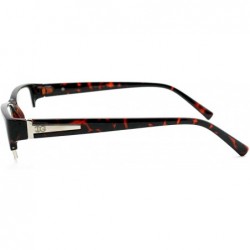 Oversized Unisex Clear Lens Sleek Half Frame Slim Temple Fashion Glasses - 1841 Tortoise - CE11T1623F1 $8.30