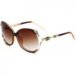 Sport Vintage style Sunglasses for women metal Resin UV400 Sun glasses - Brown - CA18T2WMTR7 $11.48