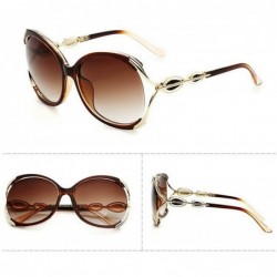 Sport Vintage style Sunglasses for women metal Resin UV400 Sun glasses - Brown - CA18T2WMTR7 $11.48