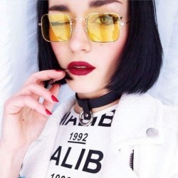 Rimless Vintage Small Square Sunglasses Women Red Yellow Clear Lens Sun Glasses Lady Retro Female Ocean Eyewear - C2198ZHEER0...