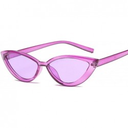 Oval Cute Sexy Retro Cat Eye Sunglasses Women Small Black Transparent Pink Triangle Vintage Cheap Sun Glasses Uv400 - CJ198AI...