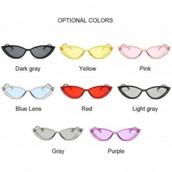 Oval Cute Sexy Retro Cat Eye Sunglasses Women Small Black Transparent Pink Triangle Vintage Cheap Sun Glasses Uv400 - CJ198AI...