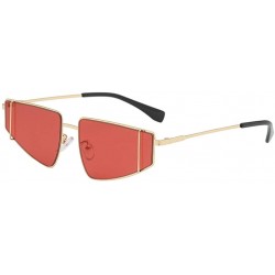 Oversized Vintage Aviator Square Sunglasses for Men Women Gold Frame Retro Brand Designer Classic Sunglasses - Red - C218TYWR...