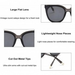 Cat Eye Polarized Sunglasses UV Protection Vintage Sun Glasses for Women Men - Gray&champagne - CU18DN54MXU $10.32