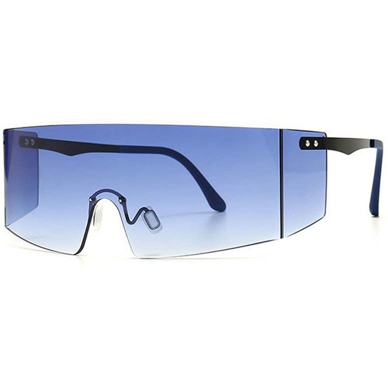 Oversized 2020 fashion square large frame windproof male retro brand designer sunglasses female 8818 - Light Blue - CL1999936...