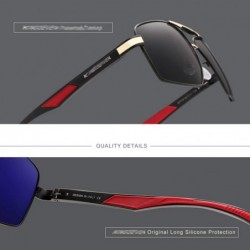 Square Aluminum Men Sunglasses Polarized Lens Brand Design Temples Sun Glasses Coating Mirror - Mirror Silver - CK198ZQLYNY $...