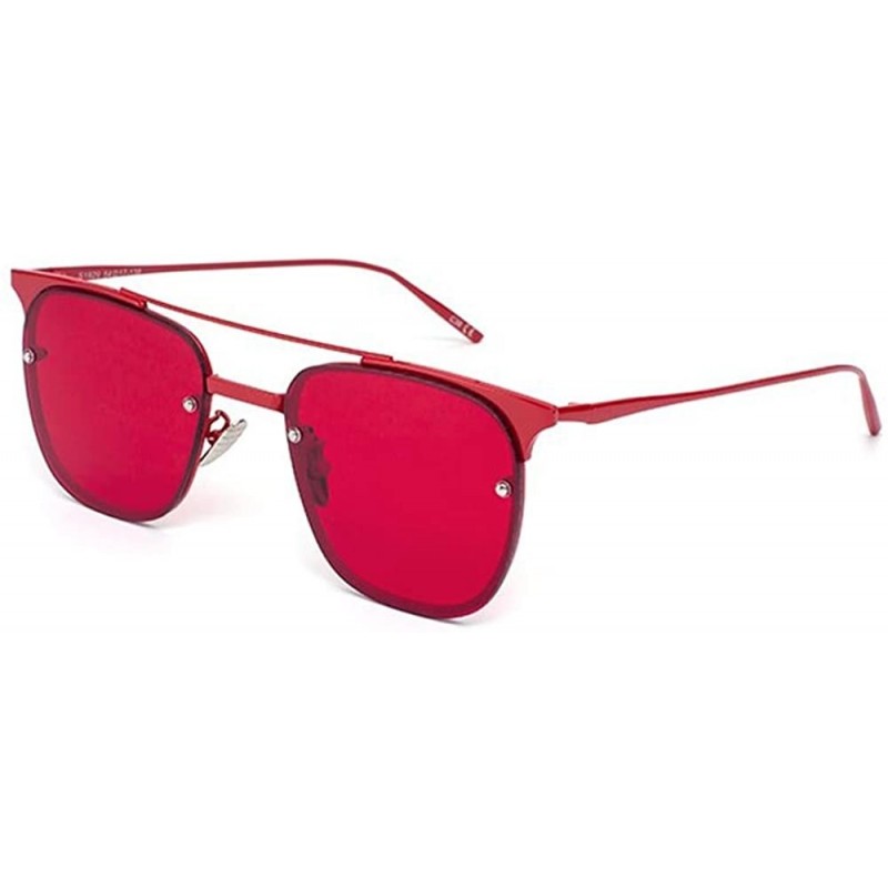 Goggle Colorful color metal sunglasses - Red Color - CE12JTH0BSH $34.46