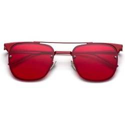 Goggle Colorful color metal sunglasses - Red Color - CE12JTH0BSH $34.46