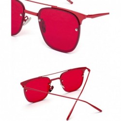 Goggle Colorful color metal sunglasses - Red Color - CE12JTH0BSH $34.46