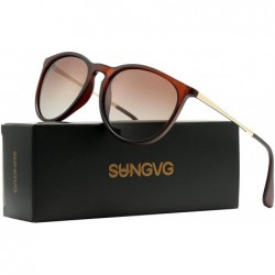 Sport Polarized Sunglasses for Women Classic Round Retro Sun Glasses - A4 Brown Frame/Brown Gradient Lens - C019468TG06 $16.23