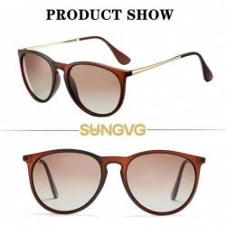 Sport Polarized Sunglasses for Women Classic Round Retro Sun Glasses - A4 Brown Frame/Brown Gradient Lens - C019468TG06 $16.23