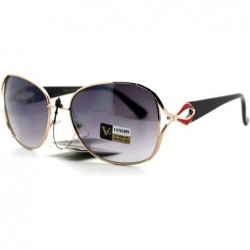 Oval Women's Luxurious Sunglasses Classy Designer Fashion Eyewear - Black Red - C0123KGVOSJ $7.92