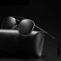 Oval Sunglasses Unisex Polarized 100% UV Blocking Fishing and Outdoor Climbing Driving Glasses Square Frame Metal - CU18WT327...