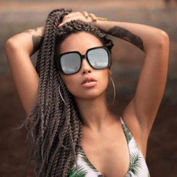 Oversized Oversized Square Suglasses for Women Polarized - Fashion Vintage Classic Shades for Outdoor UV Protection - CK18UWI...