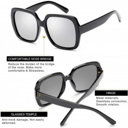 Oversized Oversized Square Suglasses for Women Polarized - Fashion Vintage Classic Shades for Outdoor UV Protection - CK18UWI...
